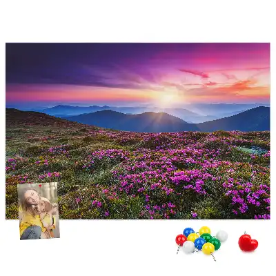 Sunrise flowers cork memo board