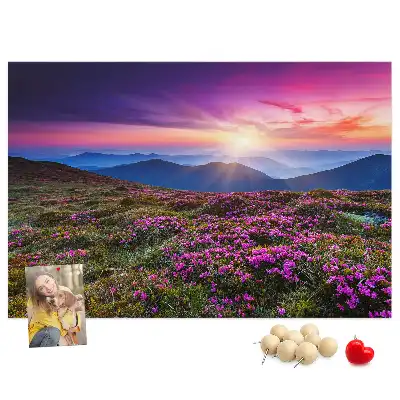 Sunrise flowers cork memo board