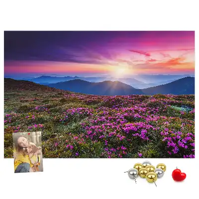 Sunrise flowers cork memo board