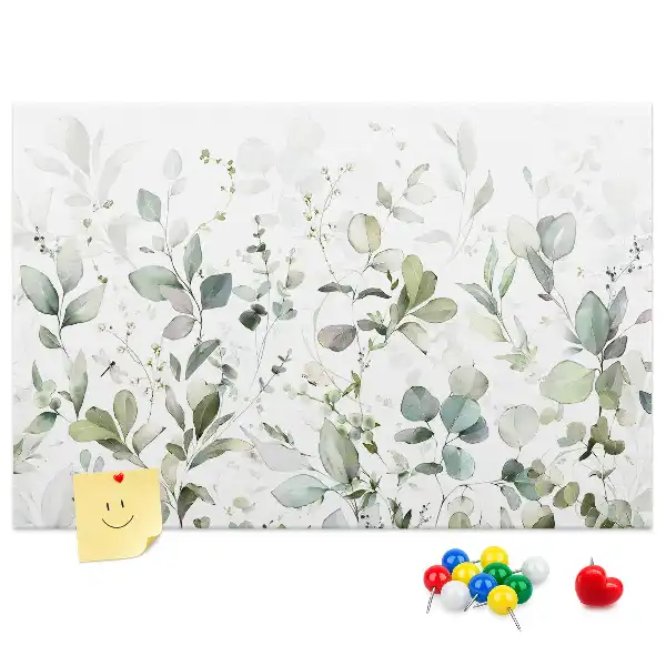 Printed Cork Board with Plant Leaves Design