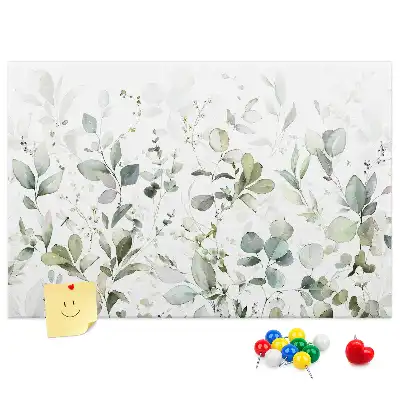 Printed Cork Board with Plant Leaves Design