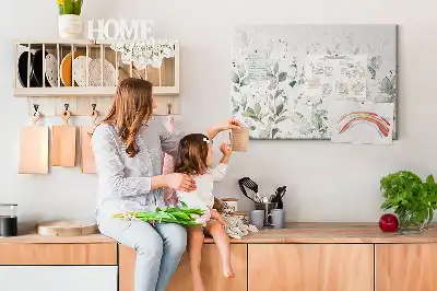 Printed Cork Board with Plant Leaves Design