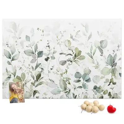 Printed Cork Board with Plant Leaves Design