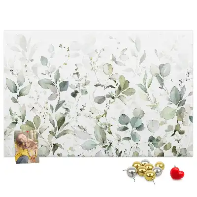 Printed Cork Board with Plant Leaves Design