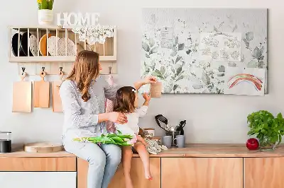 Printed Cork Board with Plant Leaves Design