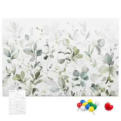 Printed Cork Board with Plant Leaves Design