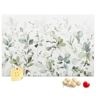 Printed Cork Board with Plant Leaves Design