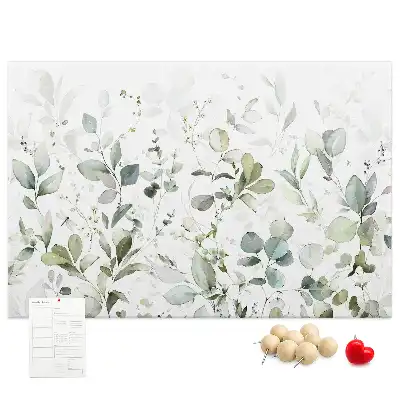 Printed Cork Board with Plant Leaves Design