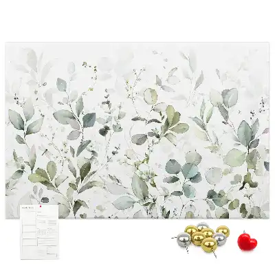 Printed Cork Board with Plant Leaves Design
