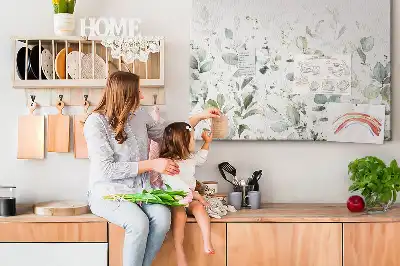 Printed Cork Board with Plant Leaves Design