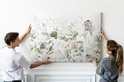 Printed Cork Board with Plant Leaves Design