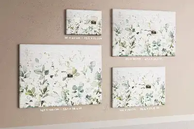 Printed Cork Board with Plant Leaves Design