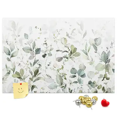 Printed Cork Board with Plant Leaves Design