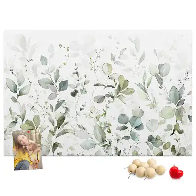 Printed Cork Board with Plant Leaves Design