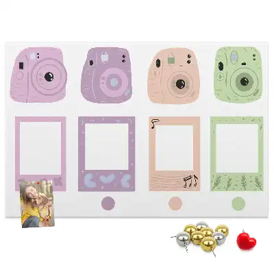 Printed Cork Memo Board Camera set