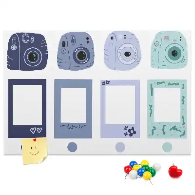 Cork memo board Polaroid frames