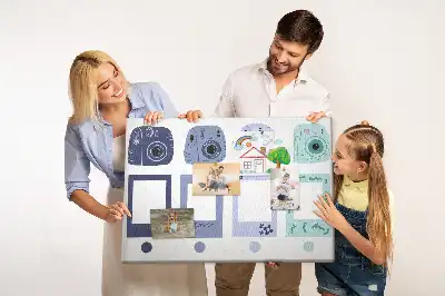 Cork memo board with Polaroid frames