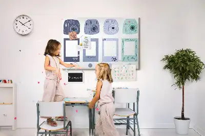 Cork memo board with Polaroid frames