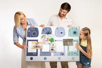 Cork memo board with Polaroid frames