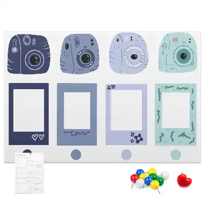Cork memo board with Polaroid frames