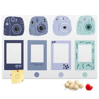 Cork memo board Polaroid frames