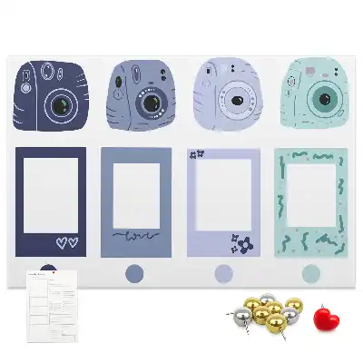 Cork memo board Polaroid frames