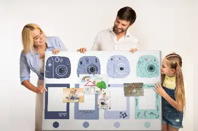 Cork memo board with Polaroid frames