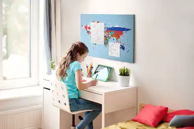 Printed Cork Board Flag map