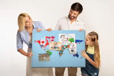 Printed Cork Board Flag map