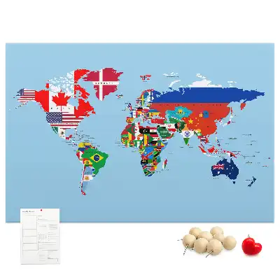 Printed Cork Board Flag map