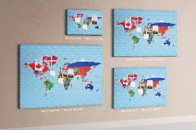 Printed Cork Board Flag map