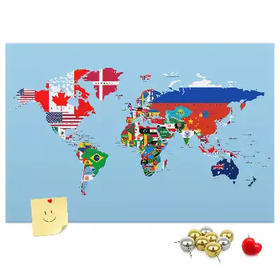 Printed Cork Board Flag map