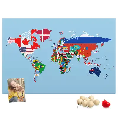 Printed Cork Board Flag map
