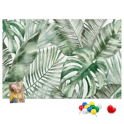 Plant leaves cork memo board