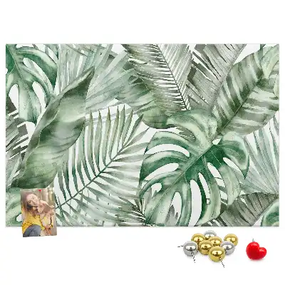 Plant leaves cork memo board