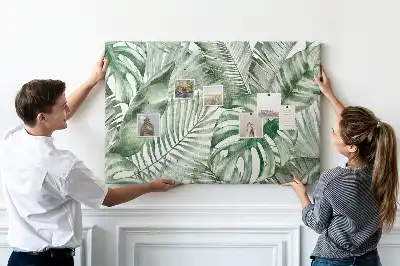Plant leaves cork memo board