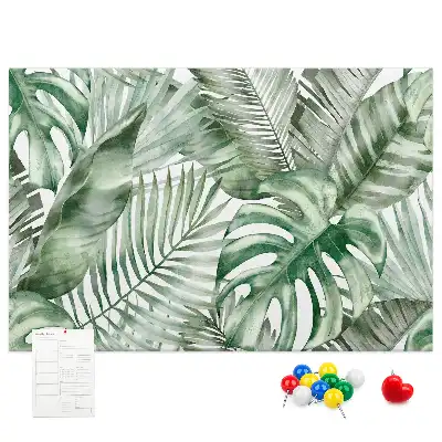 Plant leaves cork memo board