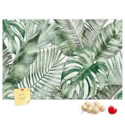 Plant leaves cork memo board
