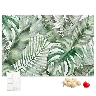 Plant leaves cork memo board