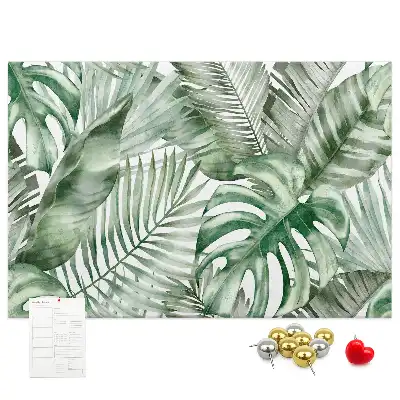 Plant leaves cork memo board