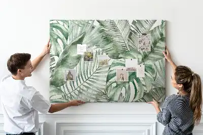 Plant leaves cork memo board