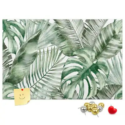 Plant leaves cork memo board