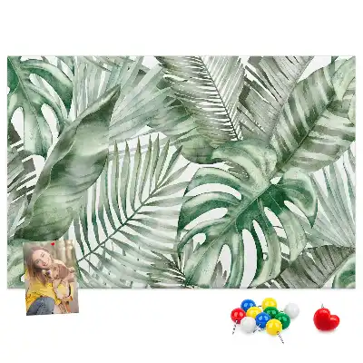 Plant leaves cork memo board