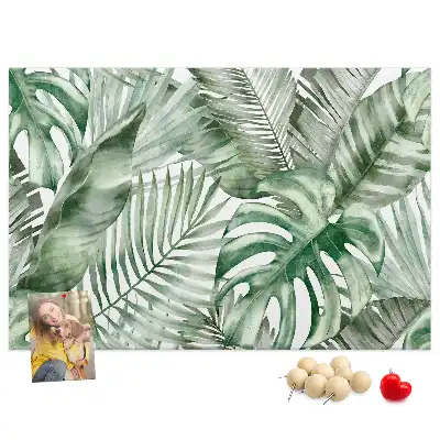 Plant leaves cork memo board