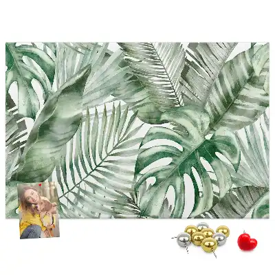 Plant leaves cork memo board