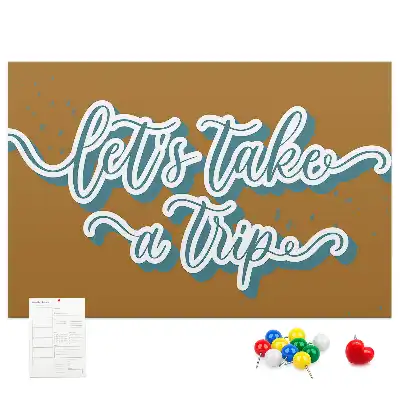 Let's Go On A Trip Printed Cork Board