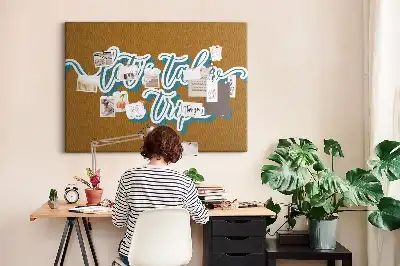 Let's Go On A Trip Printed Cork Board