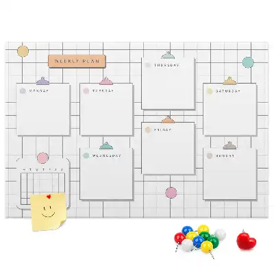 Weekly Printed Cork Memo Board