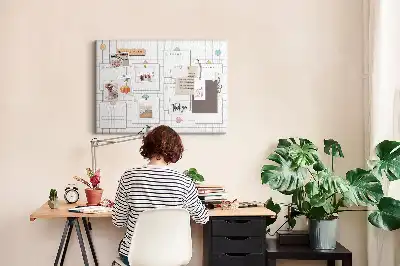 Weekly Printed Cork Memo Board