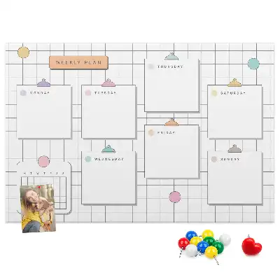 Weekly Printed Cork Memo Board